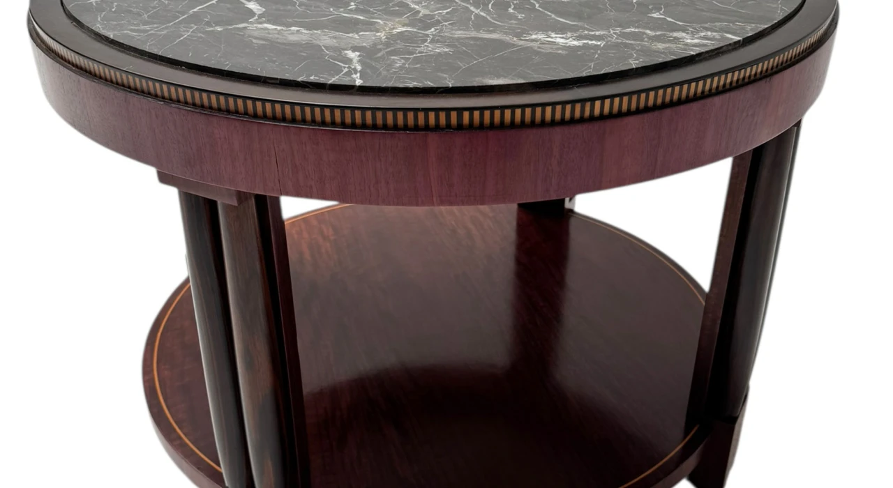 French Art Deco Coffee Table or Cocktail Table with Marble Top, 1930s